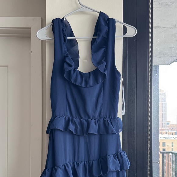 Lulu's Navy Ruffle Maxi Dress - Picture 7 of 8